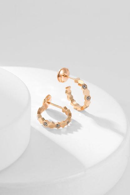 [Royal&Vicky]BEE LOVE DIAMOND HOOP EARRINGS