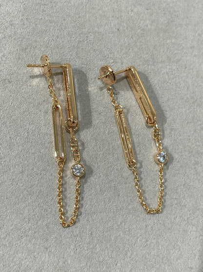 [Royal&Vicky]CHAINE CHAOS DIAMOND DROP EARRINGS