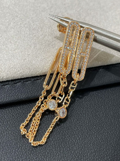 [Royal&Vicky]CHAINE CHAOS DIAMOND DROP EARRINGS