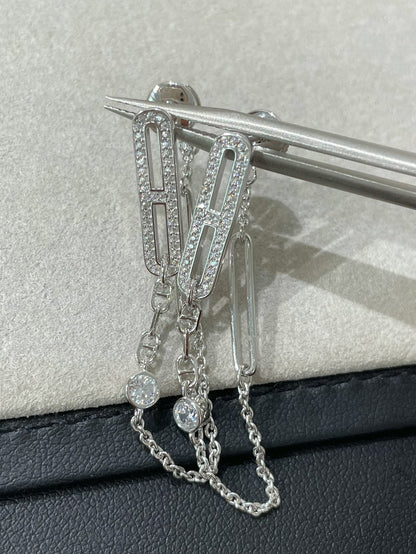 [Royal&Vicky]CHAINE CHAOS DIAMOND DROP EARRINGS