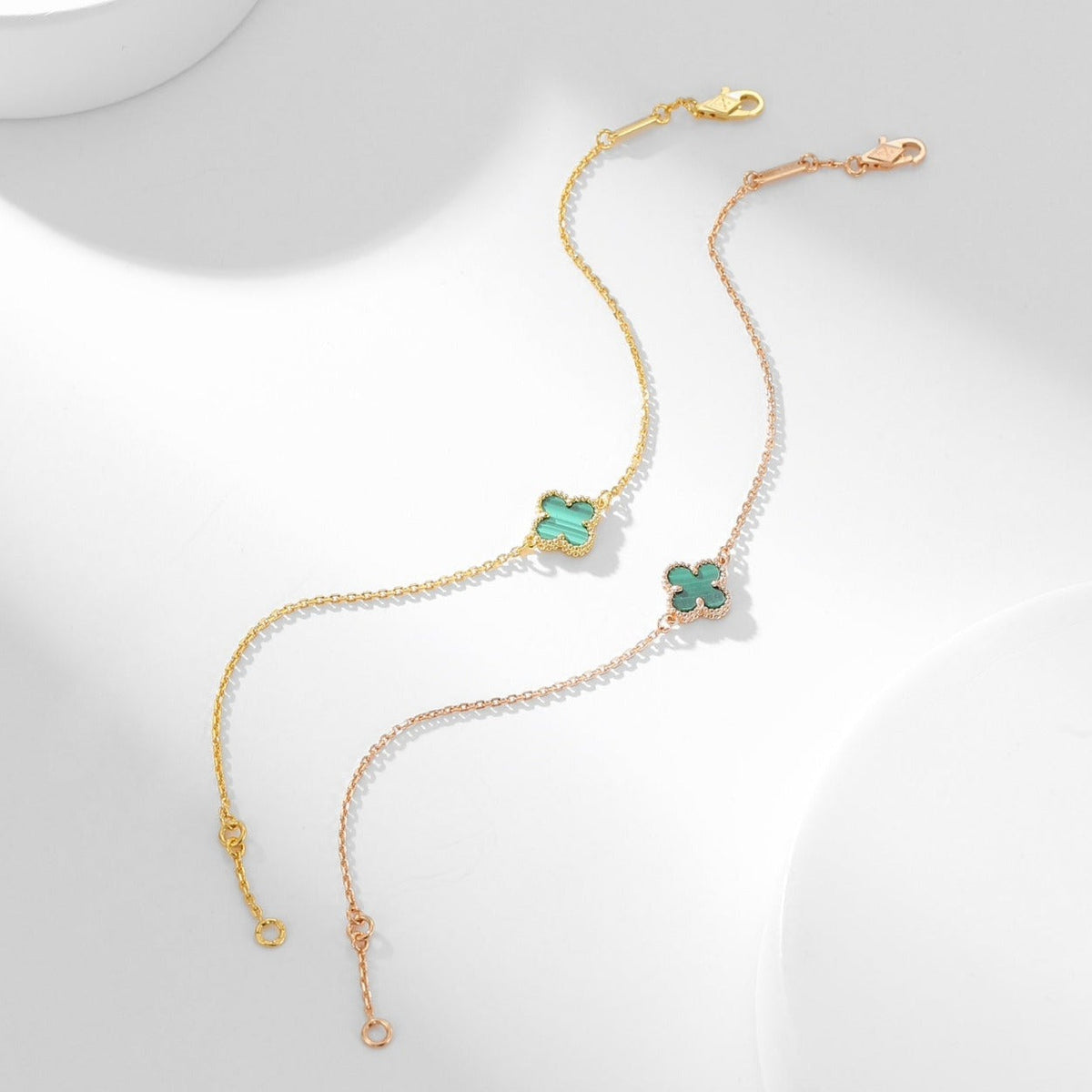 [Royal&Vicky]CLOVER BRACELET MALACHITE 1 MOTIF