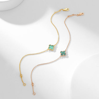 [Royal&Vicky]CLOVER BRACELET MALACHITE 1 MOTIF