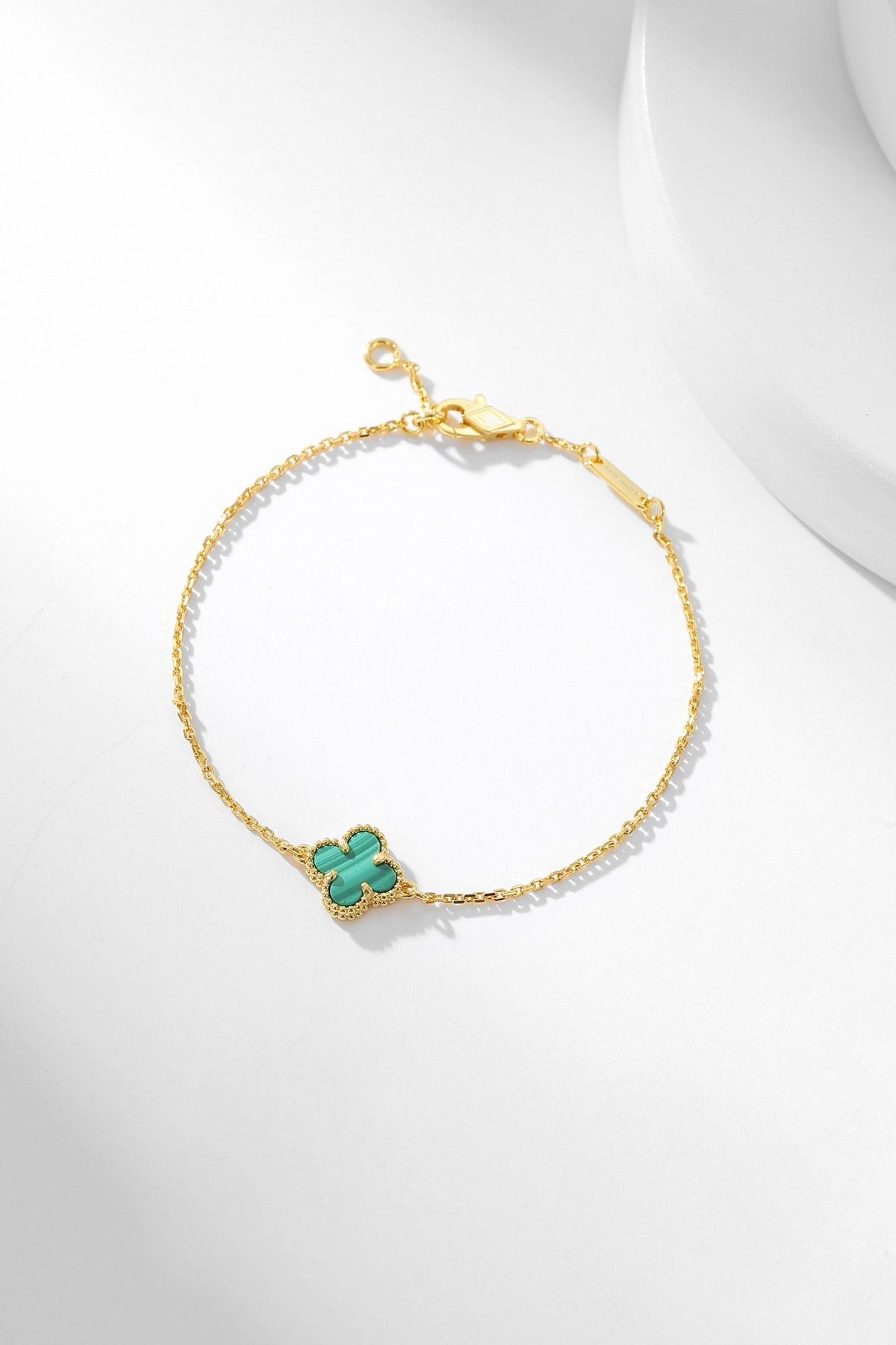 [Royal&Vicky]CLOVER BRACELET MALACHITE 1 MOTIF