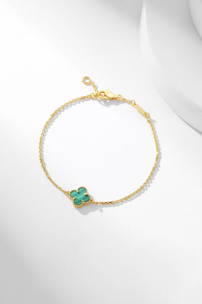 [Royal&Vicky]CLOVER BRACELET MALACHITE 1 MOTIF