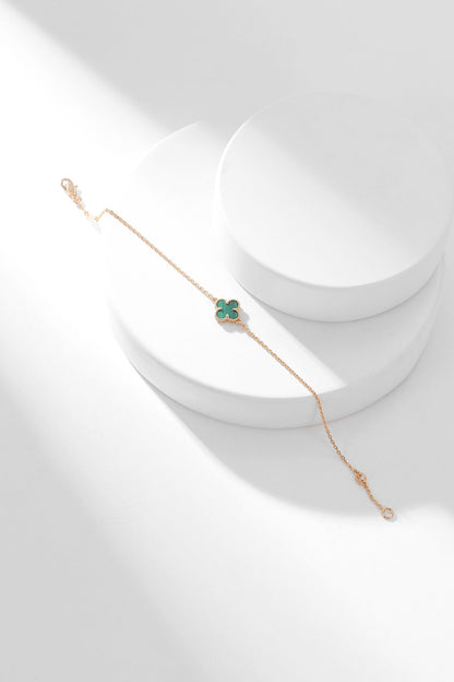 [Royal&Vicky]CLOVER BRACELET MALACHITE 1 MOTIF