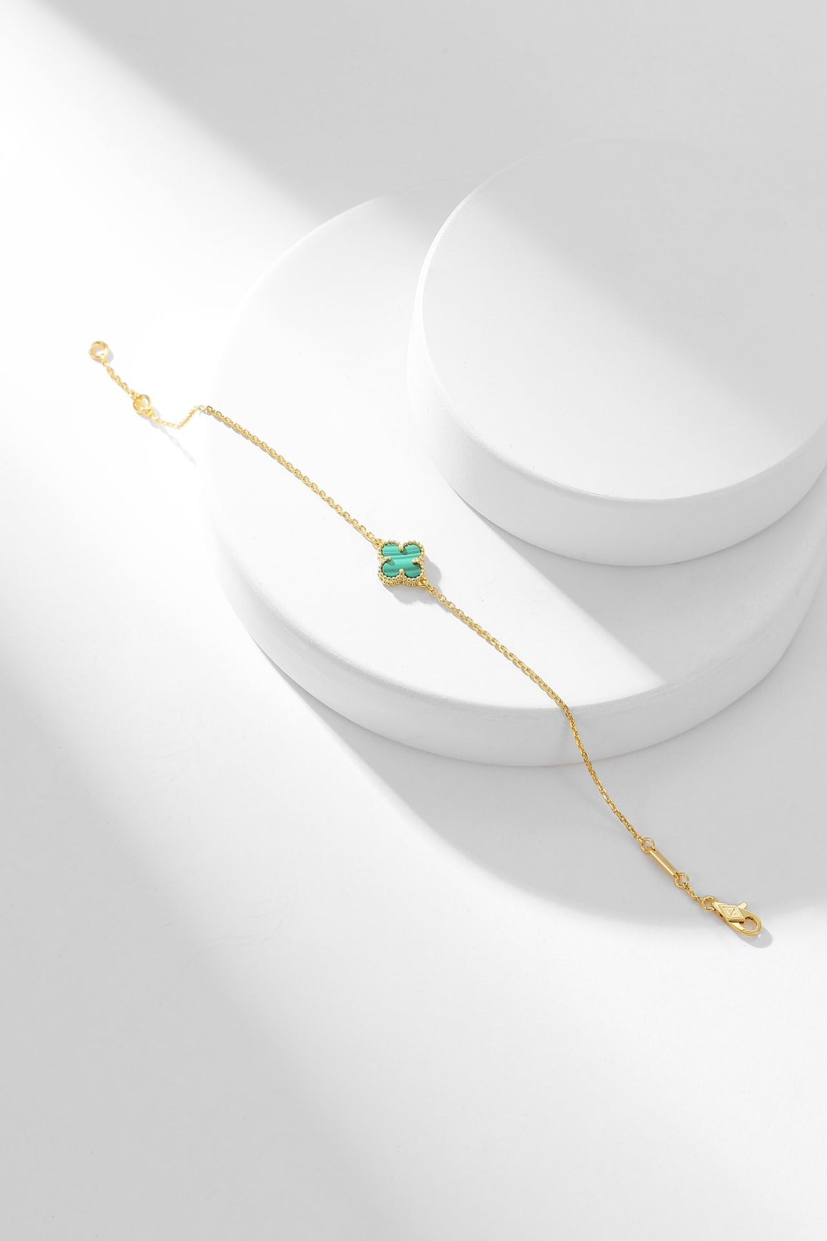 [Royal&Vicky]CLOVER BRACELET MALACHITE 1 MOTIF