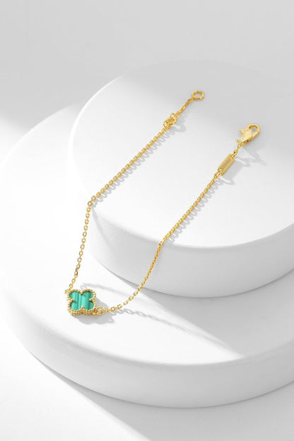 [Royal&Vicky]CLOVER BRACELET MALACHITE 1 MOTIF