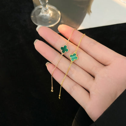 [Royal&Vicky]CLOVER BRACELET MALACHITE 1 MOTIF