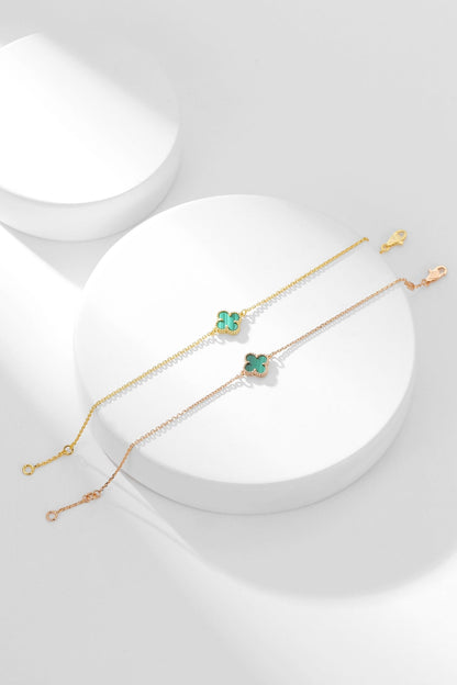 [Royal&Vicky]CLOVER BRACELET MALACHITE 1 MOTIF