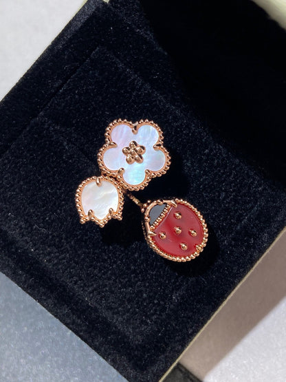 [Royal&Vicky]LUCKY 3 MOTIF ROSE GOLD RING