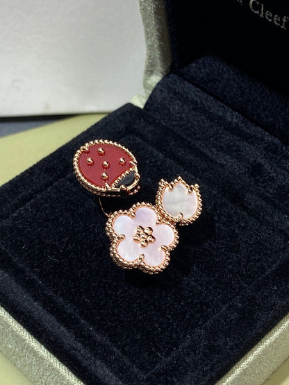 [Royal&Vicky]LUCKY 3 MOTIF ROSE GOLD RING