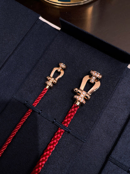 [Royal&Vicky]FORCE 10 HALF DIAMOND PINK GOLD RED CORDERI LARGE AND MEDIUM MODEL
