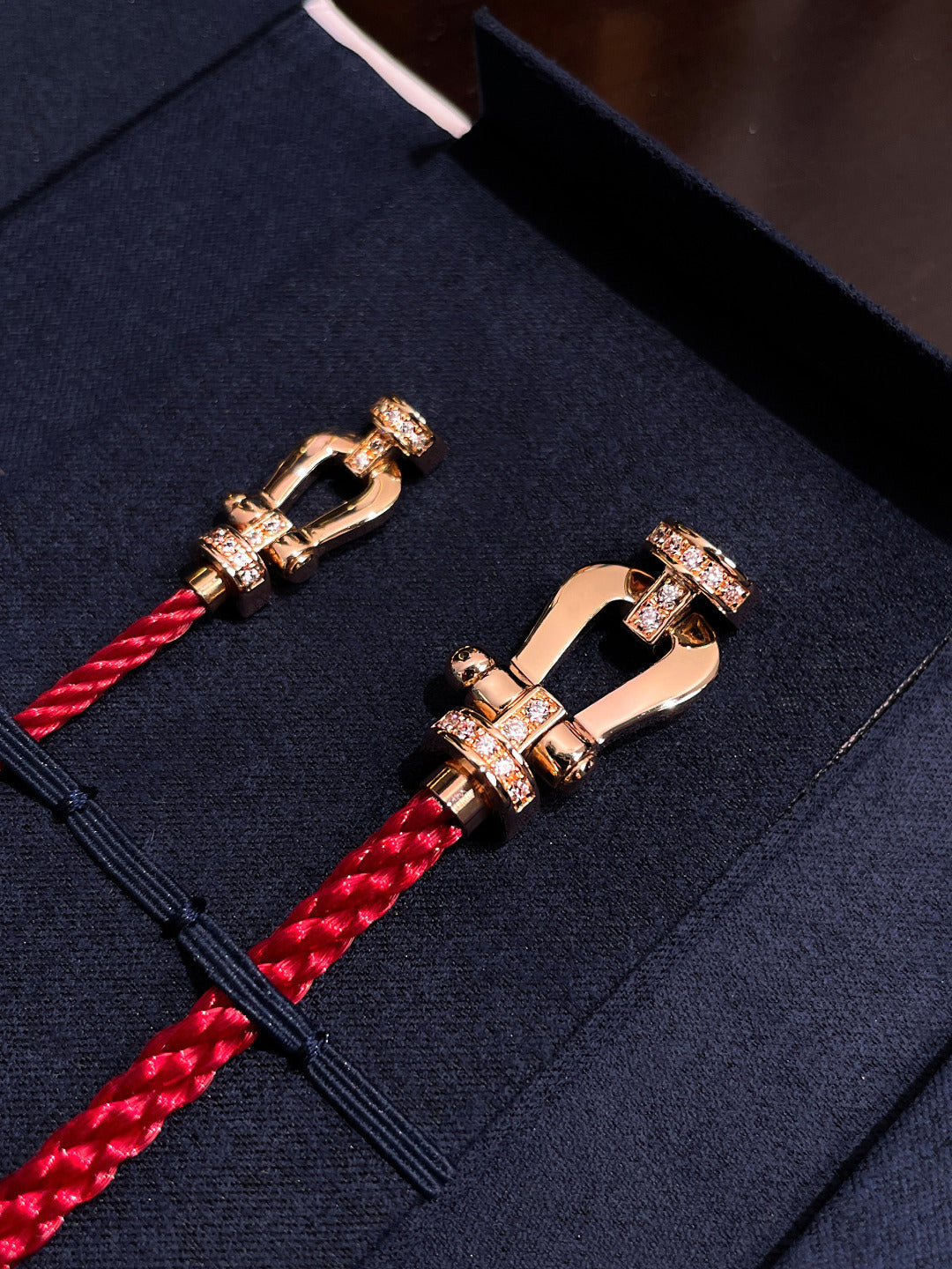 [Royal&Vicky]FORCE 10 HALF DIAMOND PINK GOLD RED CORDERI LARGE AND MEDIUM MODEL