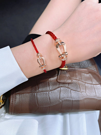 [Royal&Vicky]FORCE 10 HALF DIAMOND PINK GOLD RED CORDERI LARGE AND MEDIUM MODEL