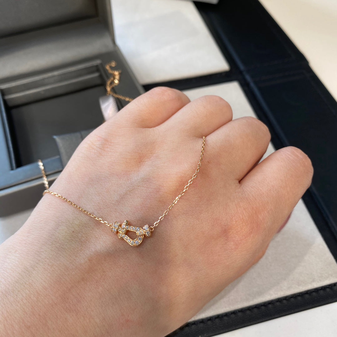 [Royal&Vicky]FORCE 10 DIAMOND PINK GOLD NECKLACE MINI MODEL