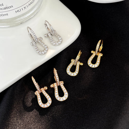 [Royal&Vicky]FORCE 10 FULL DIAMOND DROP EARRINGS MEDIUM MODEL