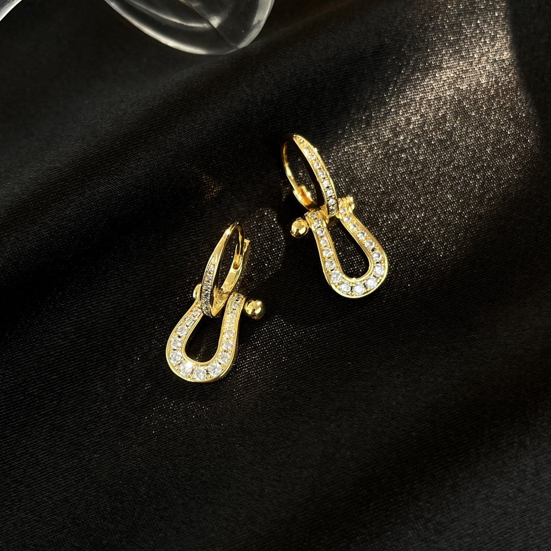 [Royal&Vicky]FORCE 10 FULL DIAMOND DROP EARRINGS MEDIUM MODEL