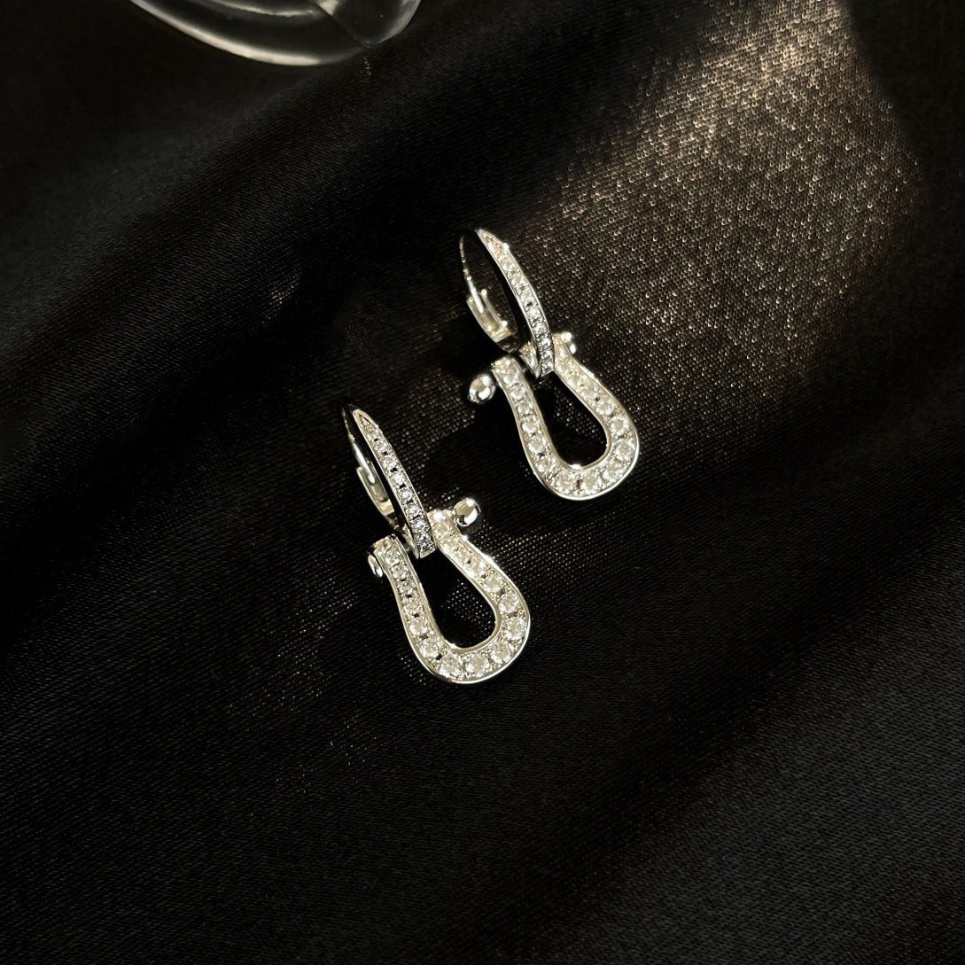 [Royal&Vicky]FORCE 10 FULL DIAMOND DROP EARRINGS MEDIUM MODEL