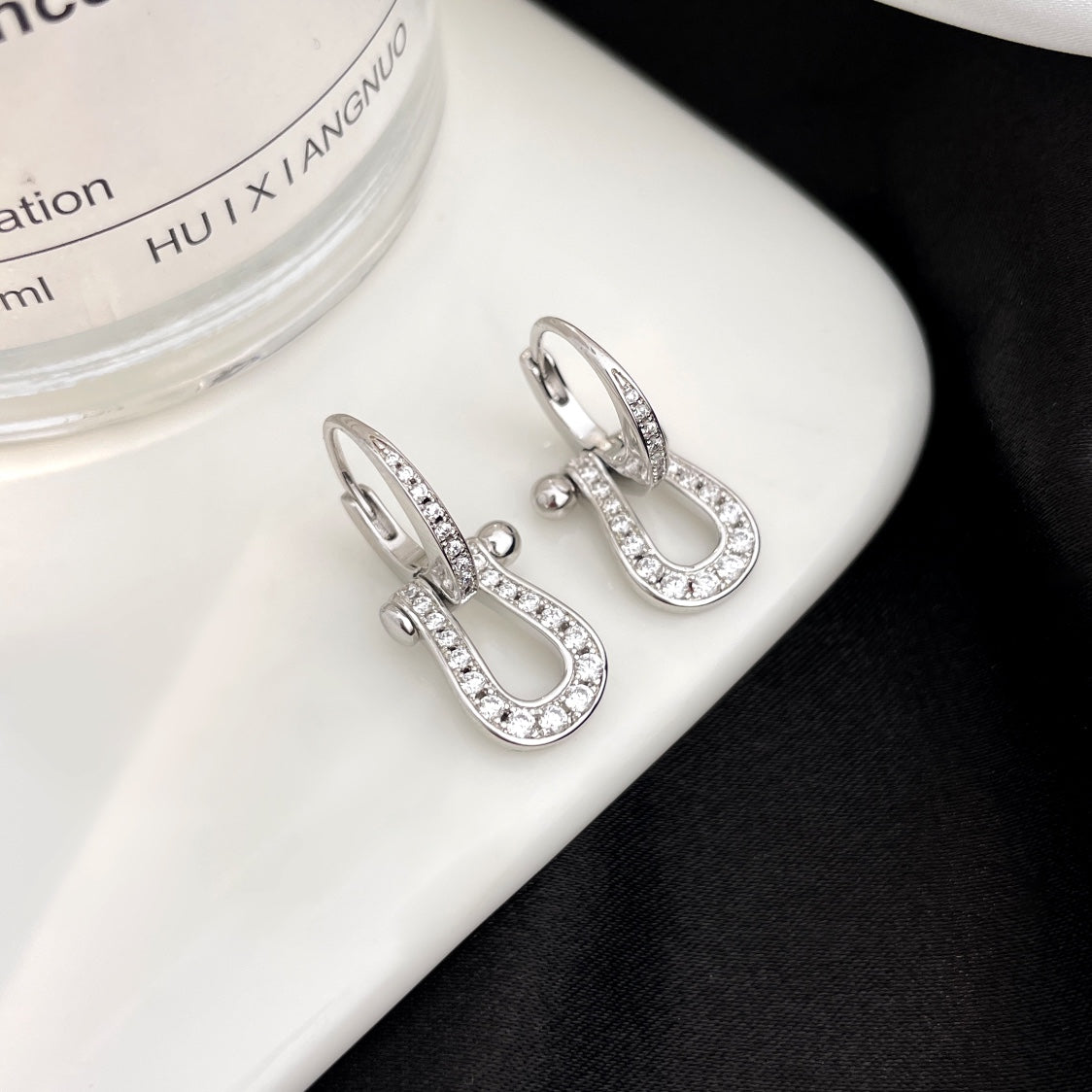 [Royal&Vicky]FORCE 10 FULL DIAMOND DROP EARRINGS MEDIUM MODEL