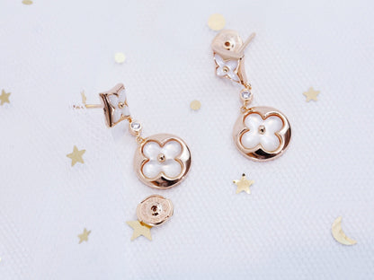 [Royal&Vicky]STAR AND SUN PINK GOLD MOP DROP EARRINGS