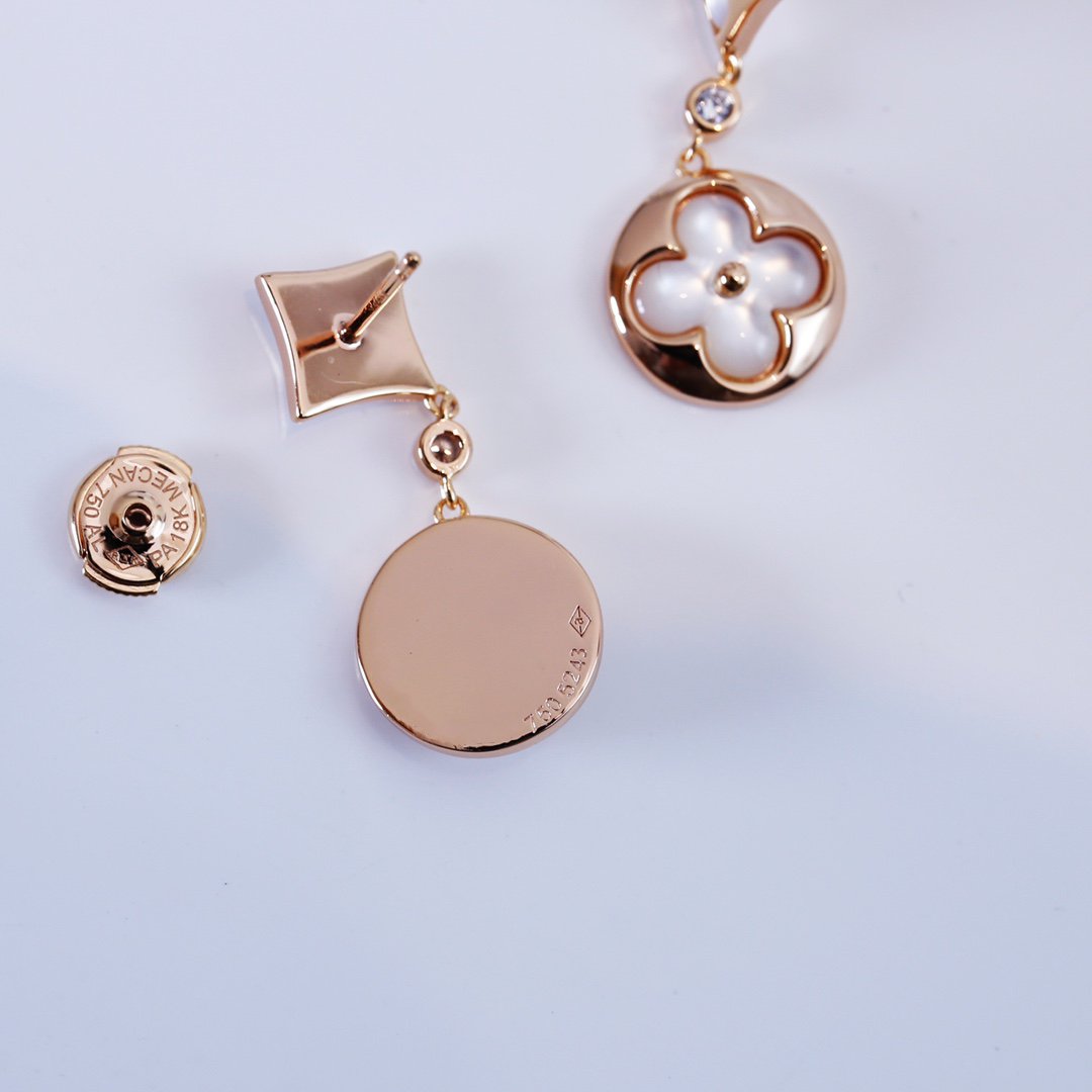 [Royal&Vicky]STAR AND SUN PINK GOLD MOP DROP EARRINGS