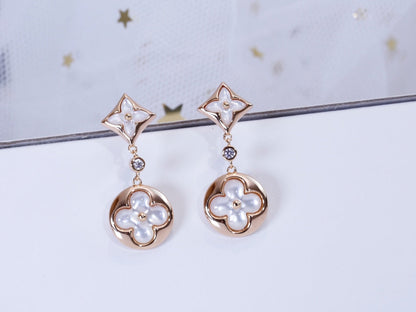 [Royal&Vicky]STAR AND SUN PINK GOLD MOP DROP EARRINGS