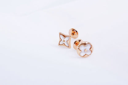 [Royal&Vicky]STAR AND SUN PINK GOLD MOP STUD EARRINGS