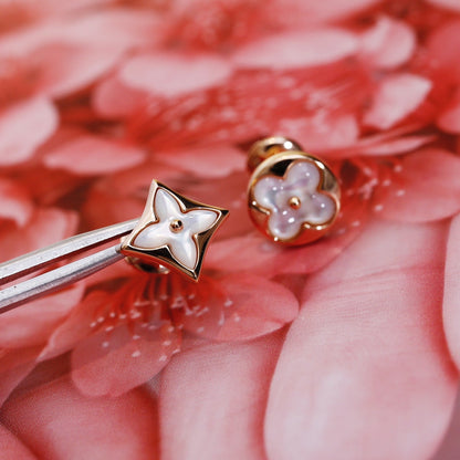 [Royal&Vicky]STAR AND SUN PINK GOLD MOP STUD EARRINGS