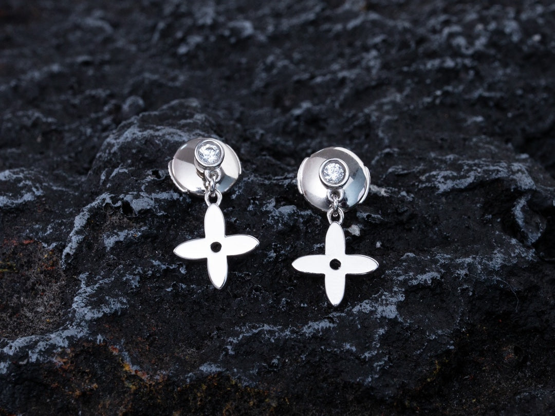[Royal&Vicky]VIDYLLE SILVER DIAMOND MINI DROP EARRINGS