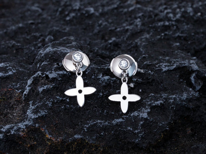 [Royal&Vicky]VIDYLLE SILVER DIAMOND MINI DROP EARRINGS