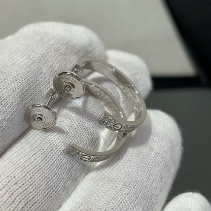 [Royal&Vicky]LOVE DIAMOND SILVER HOOP EARRINGS