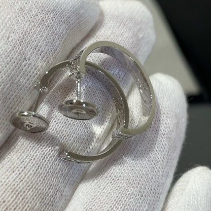 [Royal&Vicky]LOVE DIAMOND SILVER HOOP EARRINGS