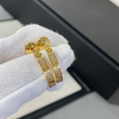 [Royal&Vicky]LOVE DIAMOND GOLD HOOP EARRINGS