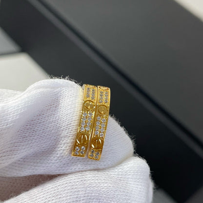 [Royal&Vicky]LOVE DIAMOND GOLD HOOP EARRINGS