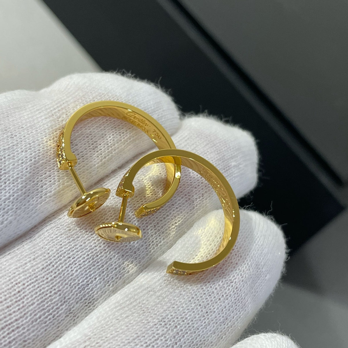 [Royal&Vicky]LOVE DIAMOND GOLD HOOP EARRINGS