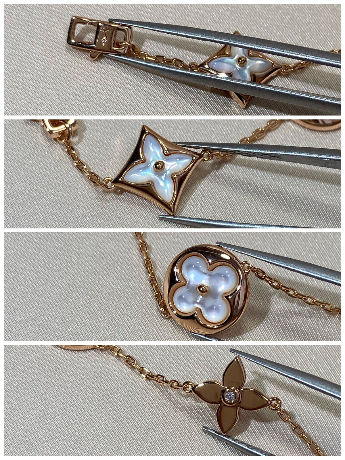 [Royal&Vicky]STAR AND SUN 5 MOTIF MOP PINK GOLD BRACELET