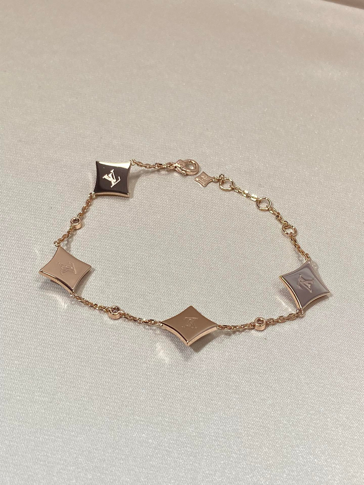 [Royal&Vicky]STAR 4 MOTIF MOP DIAMOND PINK GOLD BRACELET