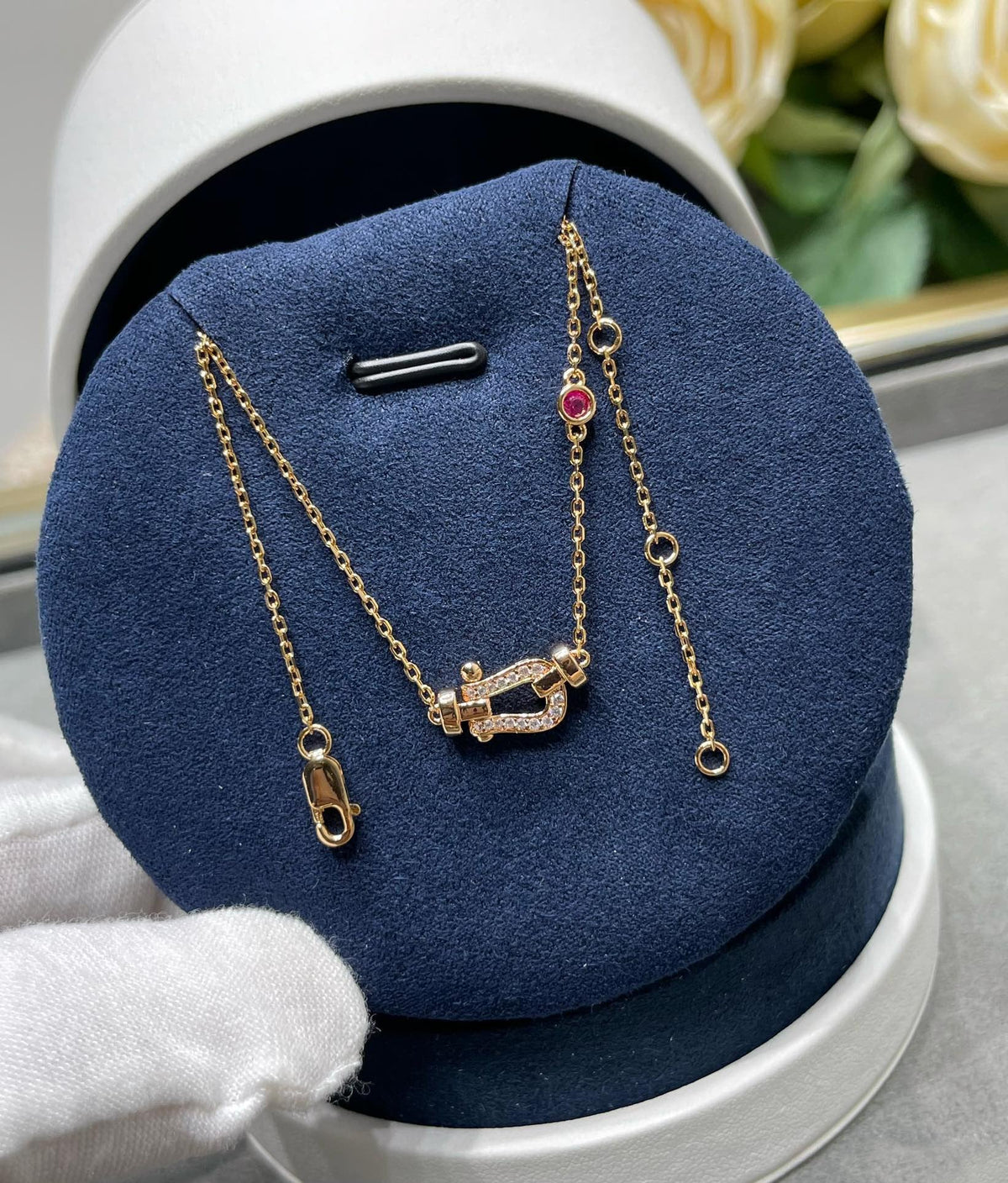 [Royal&Vicky]FORCE 10 DIAMOND PINK GOLD NECKLACE