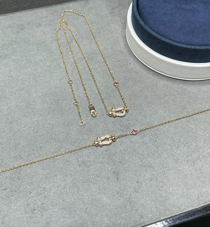 [Royal&Vicky]FORCE 10 DIAMOND PINK GOLD NECKLACE