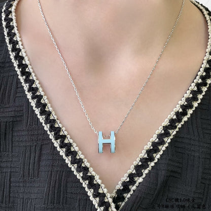 [Royal&Vicky]POP H SKY BLUE NECKLACE