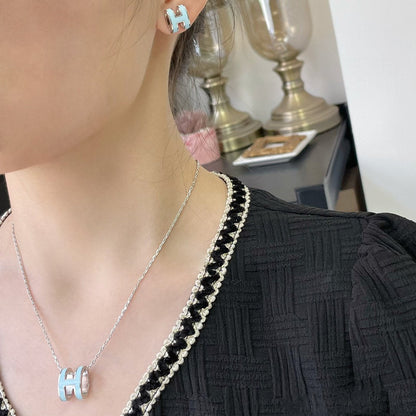[Royal&Vicky]POP H SKY BLUE NECKLACE