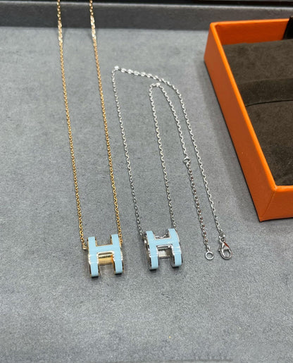 [Royal&Vicky]POP H SKY BLUE NECKLACE