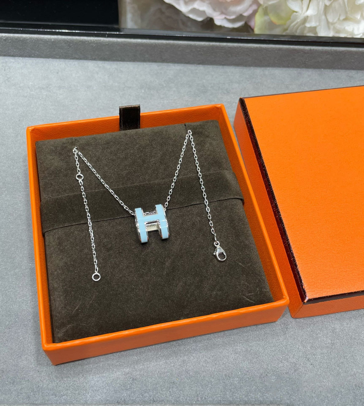 [Royal&Vicky]POP H SKY BLUE NECKLACE