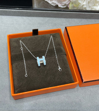 [Royal&Vicky]POP H SKY BLUE NECKLACE