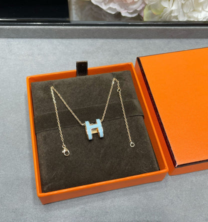 [Royal&Vicky]POP H SKY BLUE NECKLACE
