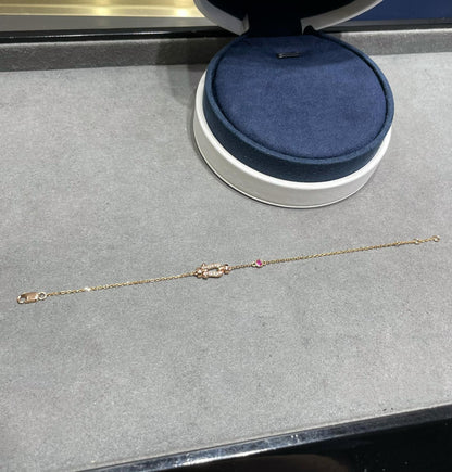 [Royal&Vicky]FORCE 10 DIAMOND CHAIN LINK PINK GOLD BRACELET