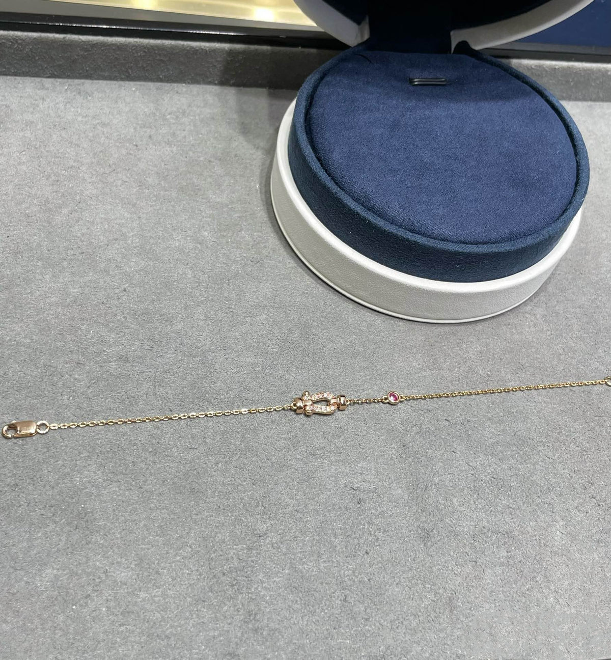 [Royal&Vicky]FORCE 10 DIAMOND CHAIN LINK PINK GOLD BRACELET