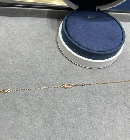 [Royal&Vicky]FORCE 10 DIAMOND CHAIN LINK PINK GOLD BRACELET