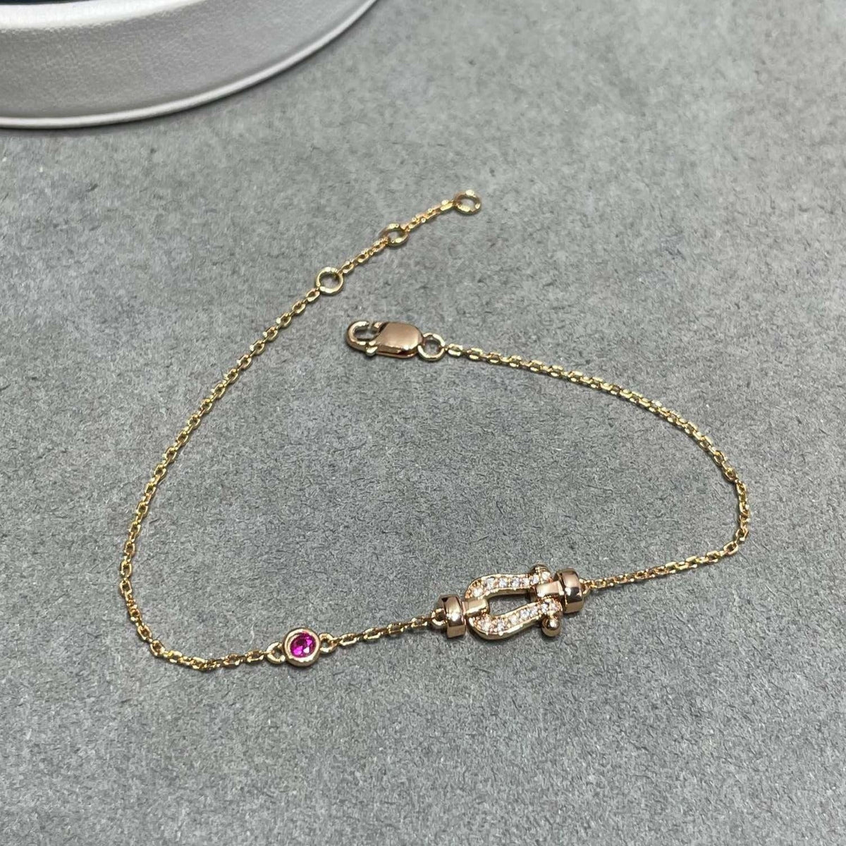 [Royal&Vicky]FORCE 10 DIAMOND CHAIN LINK PINK GOLD BRACELET