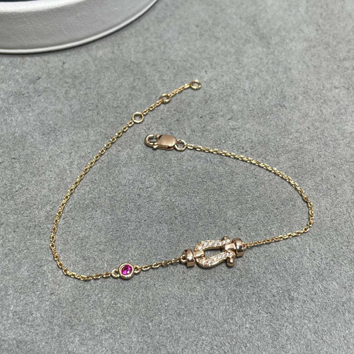 [Royal&Vicky]FORCE 10 DIAMOND CHAIN LINK PINK GOLD BRACELET